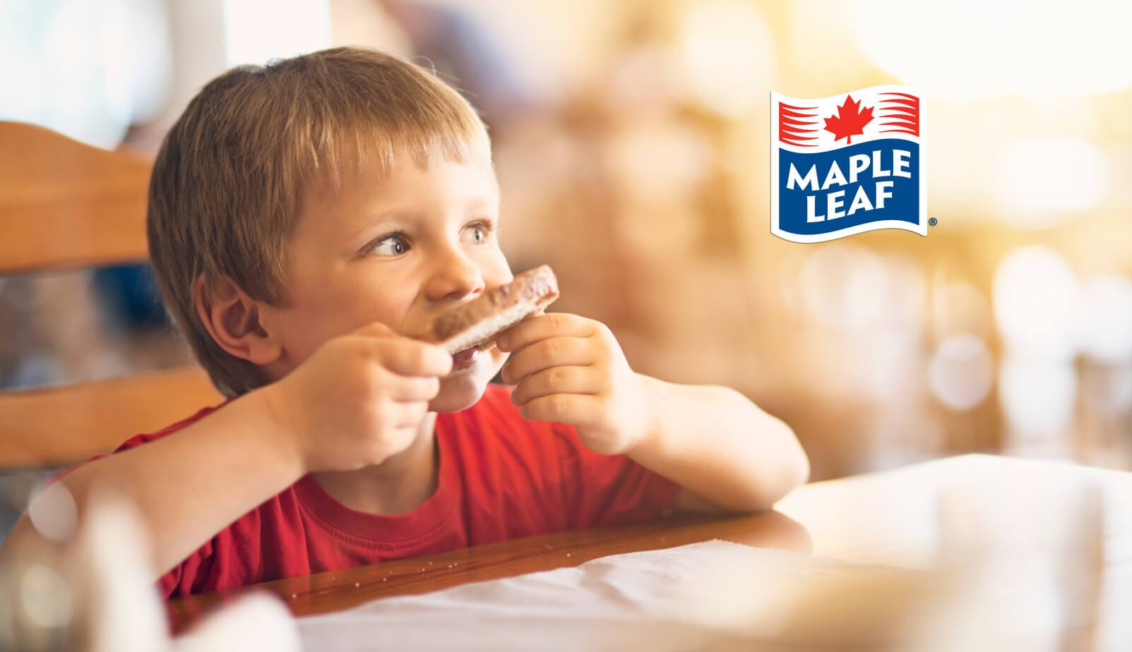 Kid eating a toast